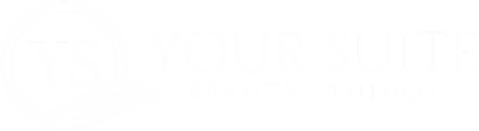 YOUR SUITE BEAUTY STUDIOS Logo Horizontal Versión PNG (blanco)